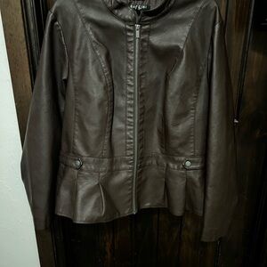 Baccini Brown Leather Jacket
